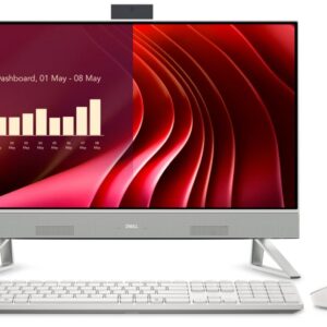 Dell 24 All-in-One EC24250, Intel Core 7 150U(12MB cache, 10 cores, up to 5.4 GHz), 23.8" FHD (1920x1080) AG WVA, 16GB, 2x8GB, DDR5, 5200 MT/s, 1TB M.2 PCIe SSD, Intel Graphics, Triangle Stand, 5MP IR Tilt Cam, WiFi 6E+BT, Wireless Kb & Mouse, Win 11 Pro